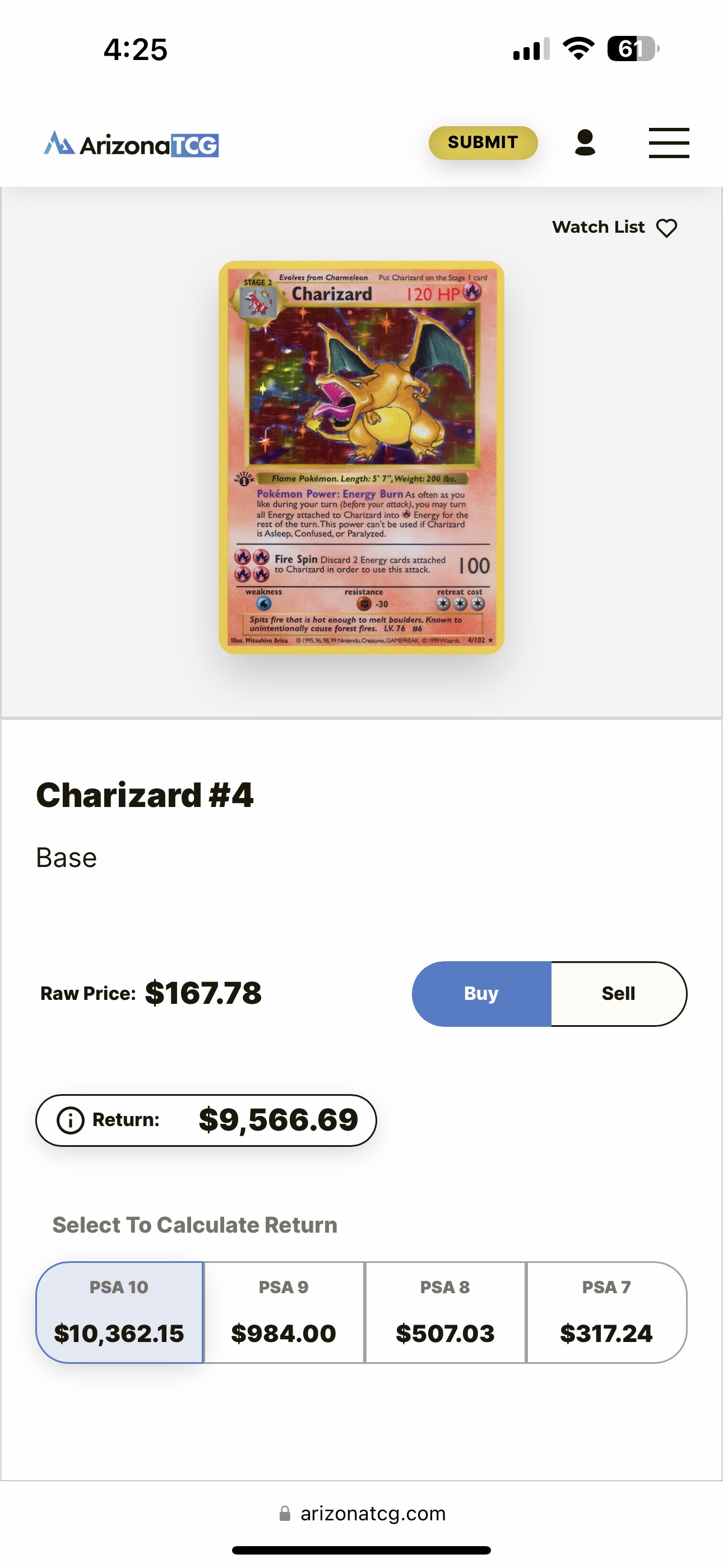 Charizard #4 Base Set Value